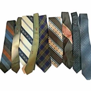 Men’s Neckties Plymouth & John Boston Assorted Prints/Styles Lot of 9 Ties